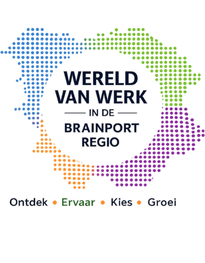 Logo Wereld van Werk in de Brainportregio — Ontdek, Ervaar, Kies, Groei